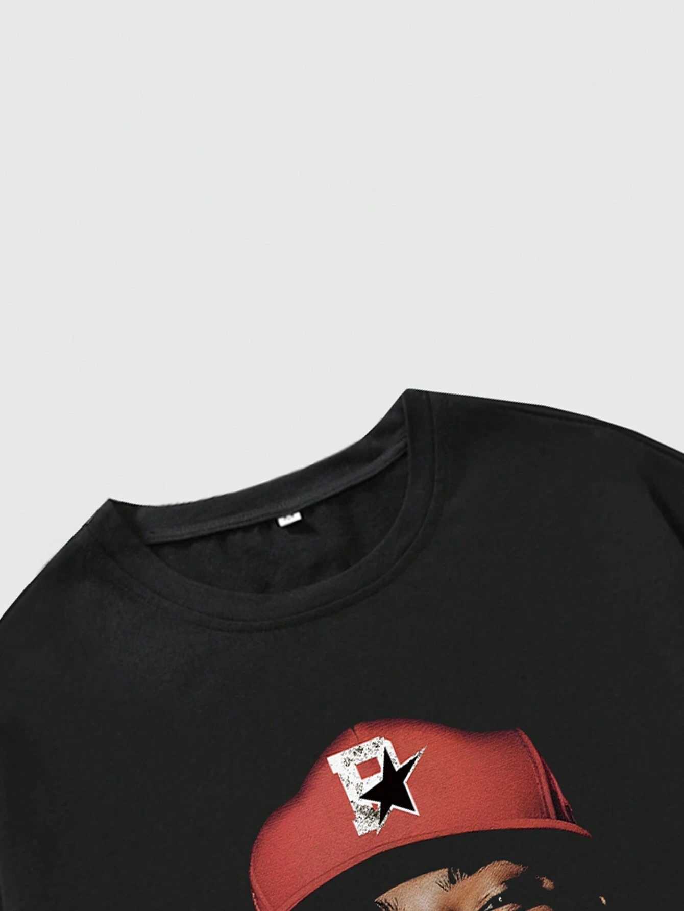 Hip Hop Unisex Men Women Cotton T-shirt Luxury Brand Fashion Big Size Top Portrait Short Sleeve Streetwear Classic Print Tee 4XLXJ250318