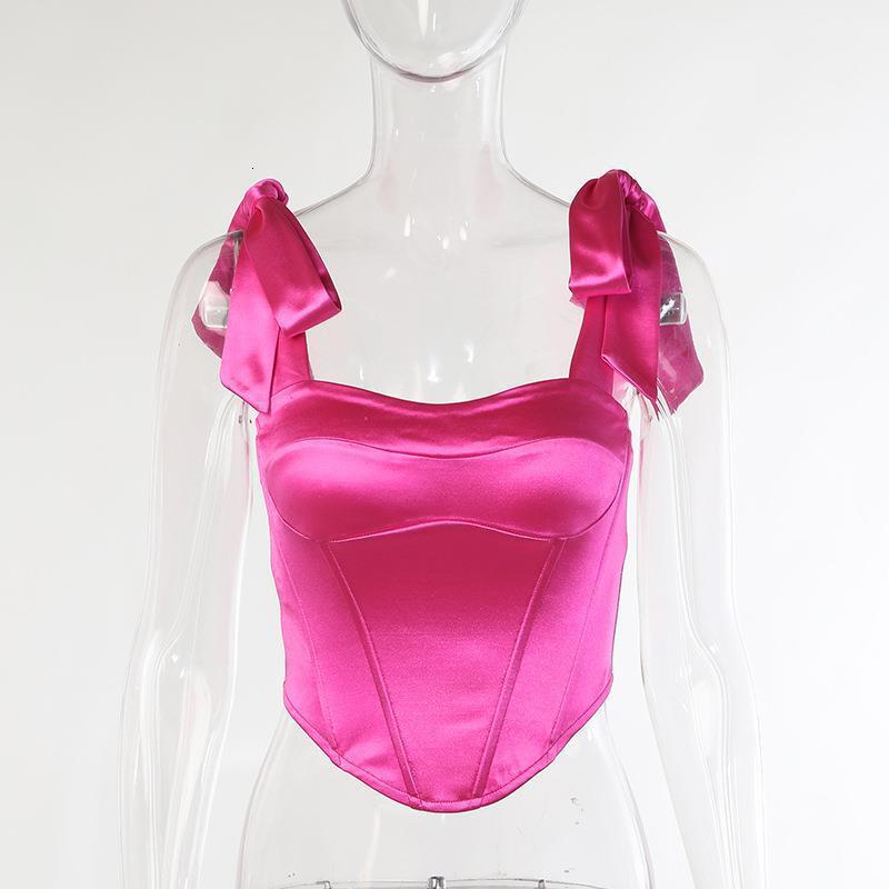 Satin Summer Waist Cinching Backless Strap Top, Women's Sexy One-Piece Neck Vest