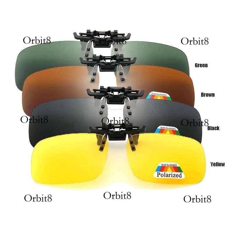 4 Color Grey Lenses Polarized Sunglasses Clip On Flip Up UV 380 Driving Fishing Night Vision Glasses Clips