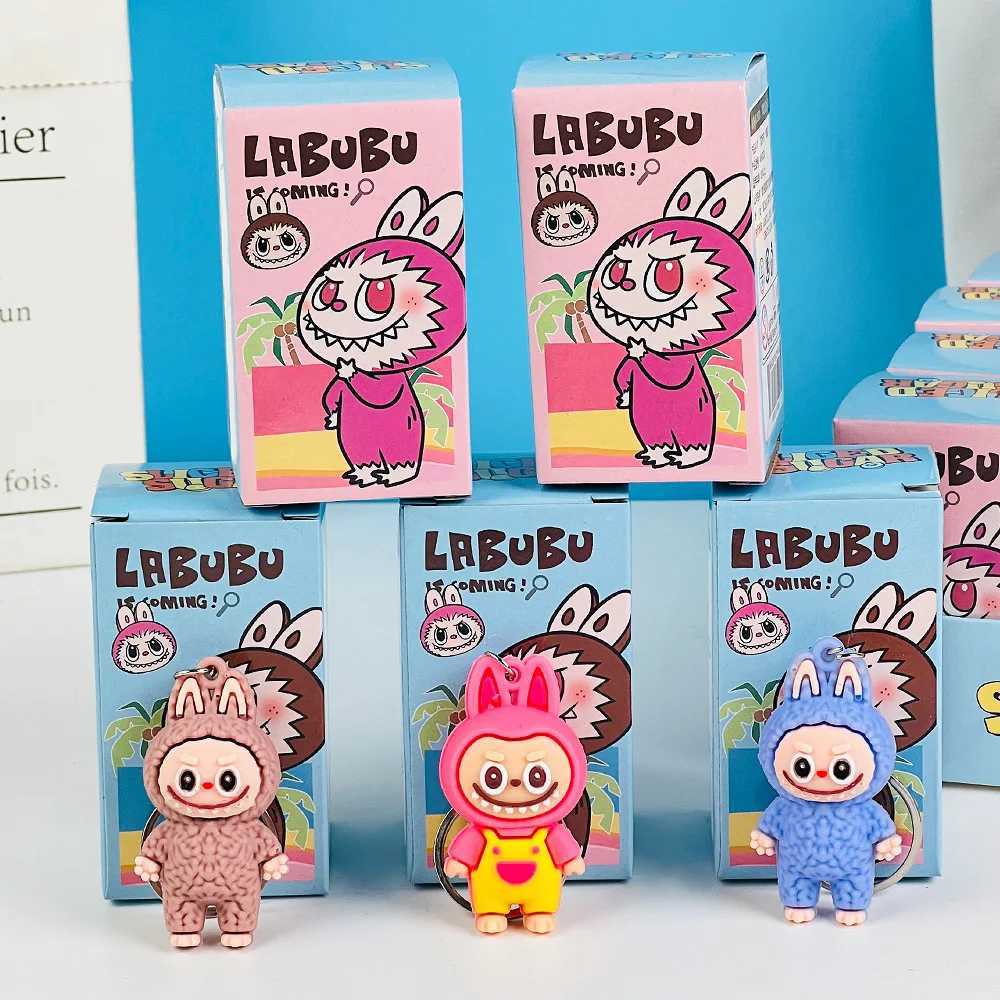 24 Labubu blind box pattern dolls PVC small pendant trend cute Kawaii cartoon keychain mysterious box decoration wholesaleT250318