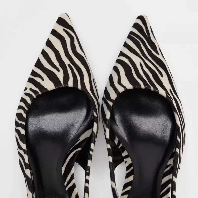 Bold and fashionable pattern Warm mid heel sandals casual slip with 3cm-5cm H 2025 spring sexy camisole womens shoes Y250317