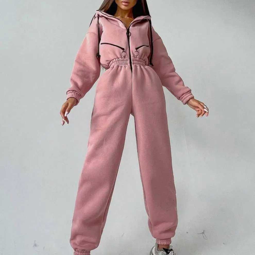 2024 Sports and Leisure Womens Zipper Decorative Hoodie One piece Set Womens Clothing Sales Elegant Womens Top X250318