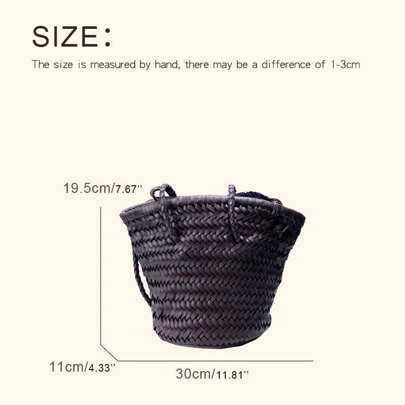 Handwoven Bucket Bags For Women Designer Handbags Purses 2024 New In PU Vintage Braid With Inner Pocket Underarm Shoulder