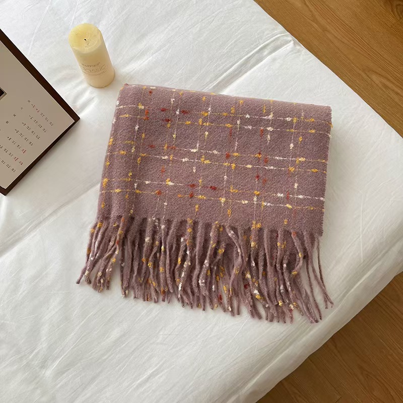 K165 Gypsophila~winter snow white soft skin-friendly scarf women's winter high-end Korean version of all-match imitation cashmere scarf 2024