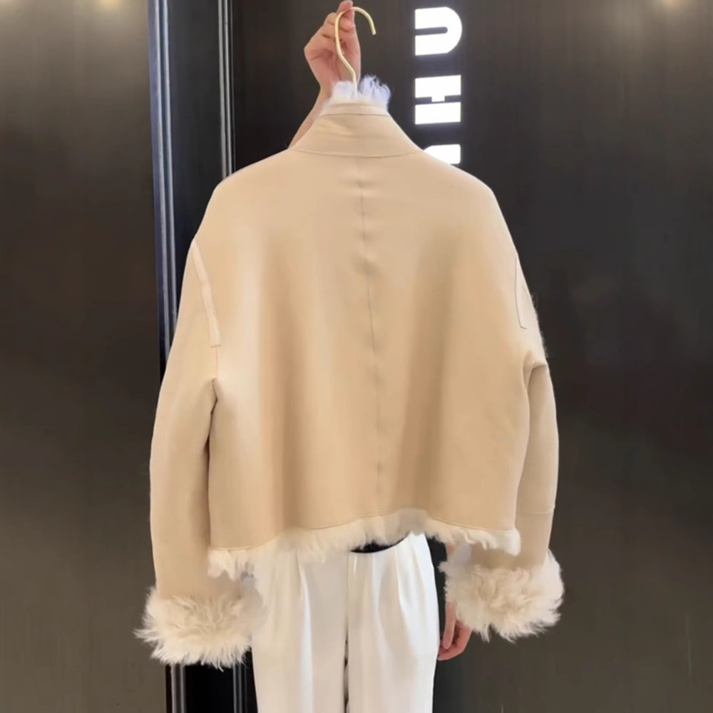 2024 winter new lazy style integrated environmentally friendly coat for women with short lamb hair and fur jacket