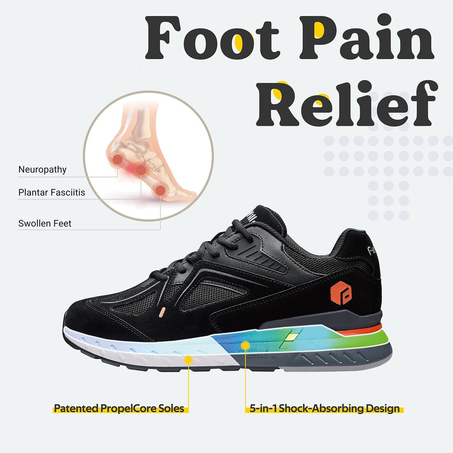2025 With Box Designer Casual Shoes Ultra wide men's walking shoes and wide sports shoes, suitable for flat foot arch fit, relieve heel pain - re