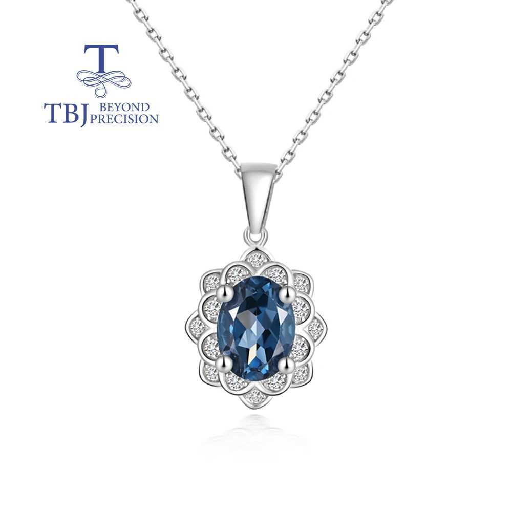Classic design natural London blue yellow jade 925 sterling silver pendant necklace suitable for women and girls holiday exquisite jewelry gifts W2503