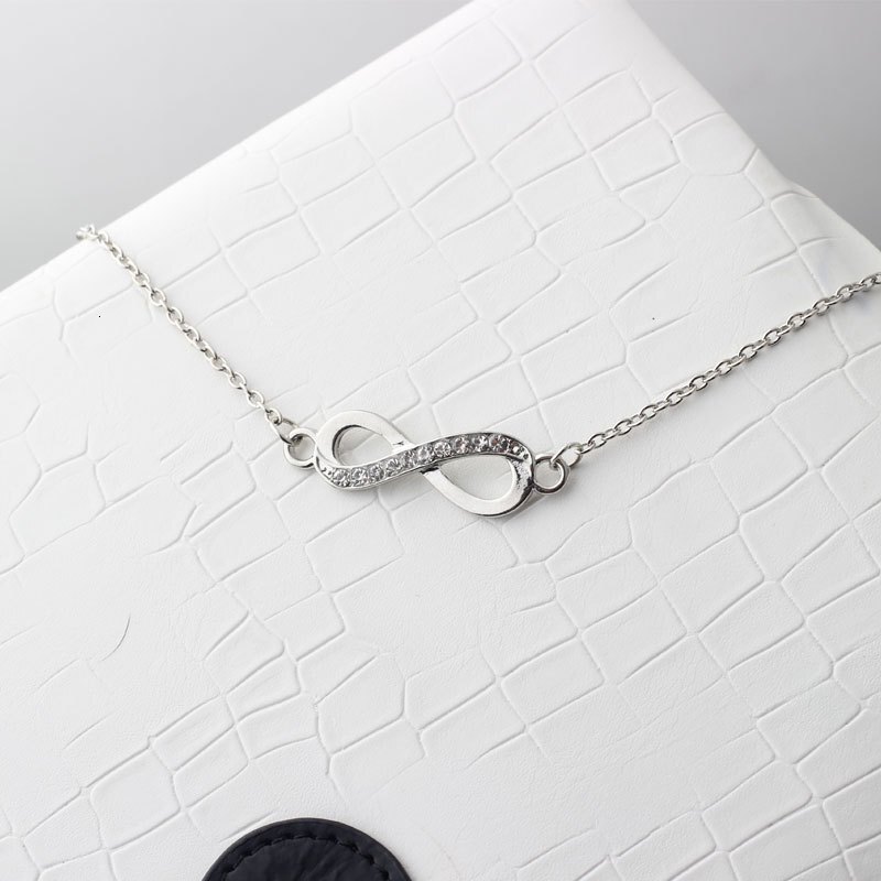 Infinity 8 Figure Necklace Women Simple Fashion Diamond Infinity Item Jewelry