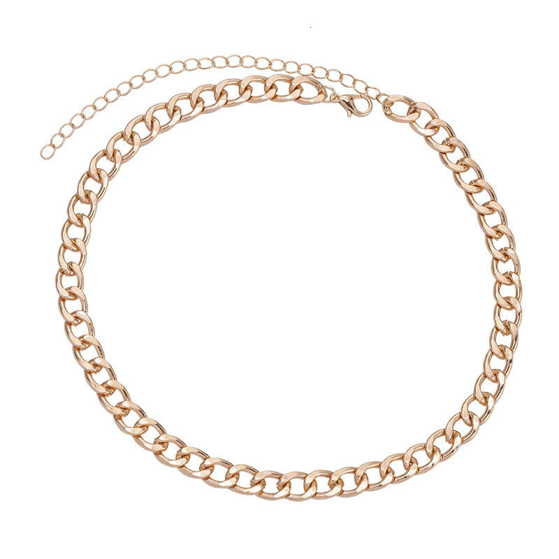 Short Hip Hop Punk NK Necklace Unisex Cuban Chain Choker Collarbone Chain Jewelry for Women