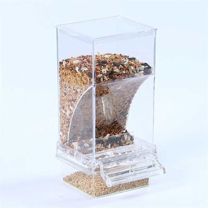 Chaos free bird feeder automatic parrot beverage acrylic seed food container cage accessories suitable for small and mediumsized parachutes 250318