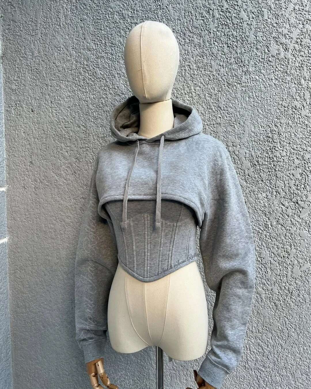 Y2k Solid Color Sexy Corset And Hoodies Set Sensual Spice Girl Strap Crop Tops Patchwork Fishbone Bandage Corsets Casual Hoodie