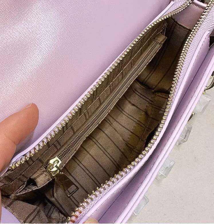 New 2024 Pearl Rivets Wings Women Genuine Leather Trendy Handbags Lady Small Square Shoulder Messenger Bag Sequin Bags