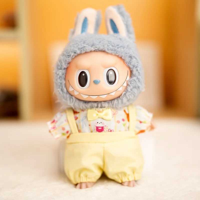 17cm Labubu Doll Clothing Yellow Cartoon Pattern Dress/Coat Baby Pendant Clothing Pendant Pants Clothing Replacement GiftT250318