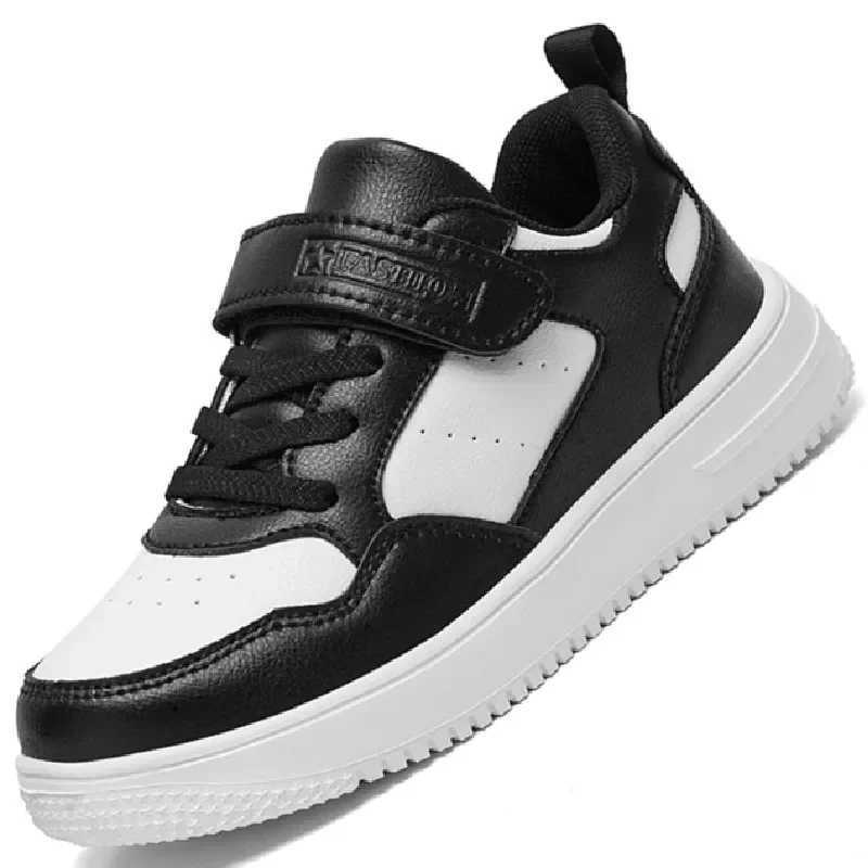New leather childrens running shoes fashionable teenagers casual walking student fashion sports shoes breathable and soft childrens sports shoes W2503