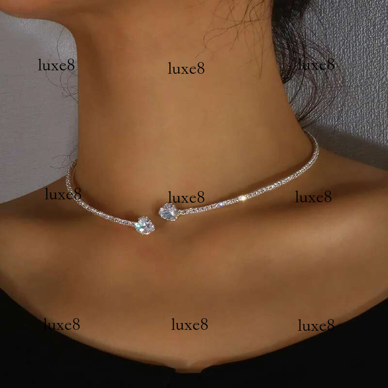 Fashion Rhie Heart Choker for Women Simple Open Collar Necklace Torques Jewelry Accessories