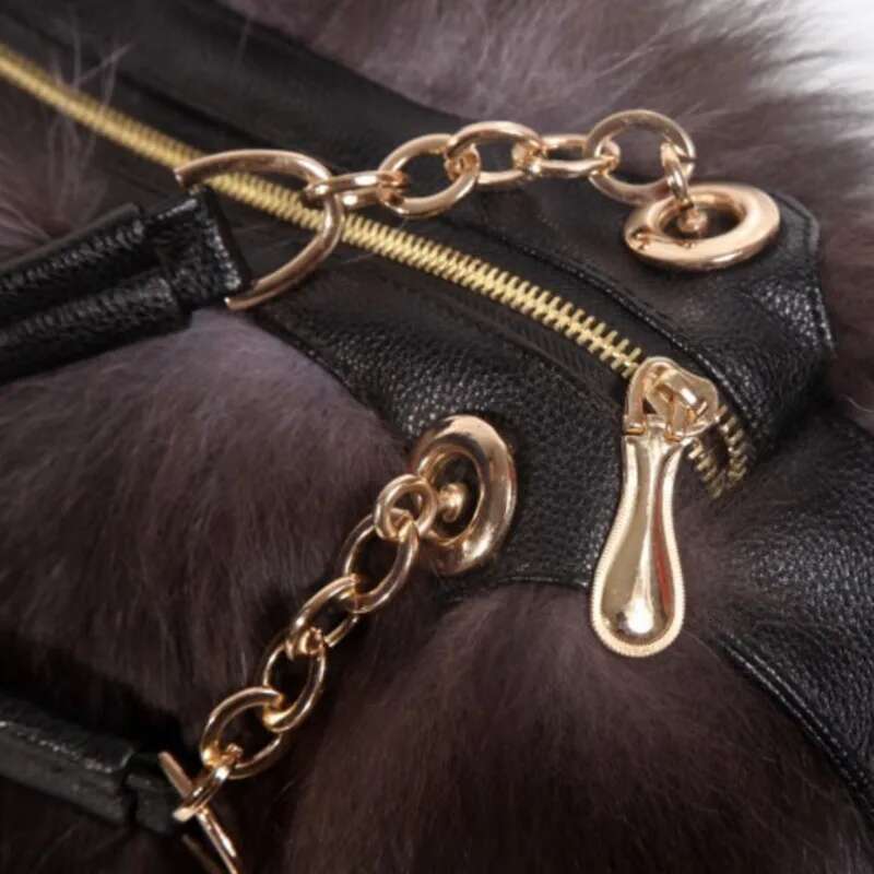 Handbags Women Fox Fashion Female Furry Handbag Real Leather Evening Natural Fur Shoulder Bag