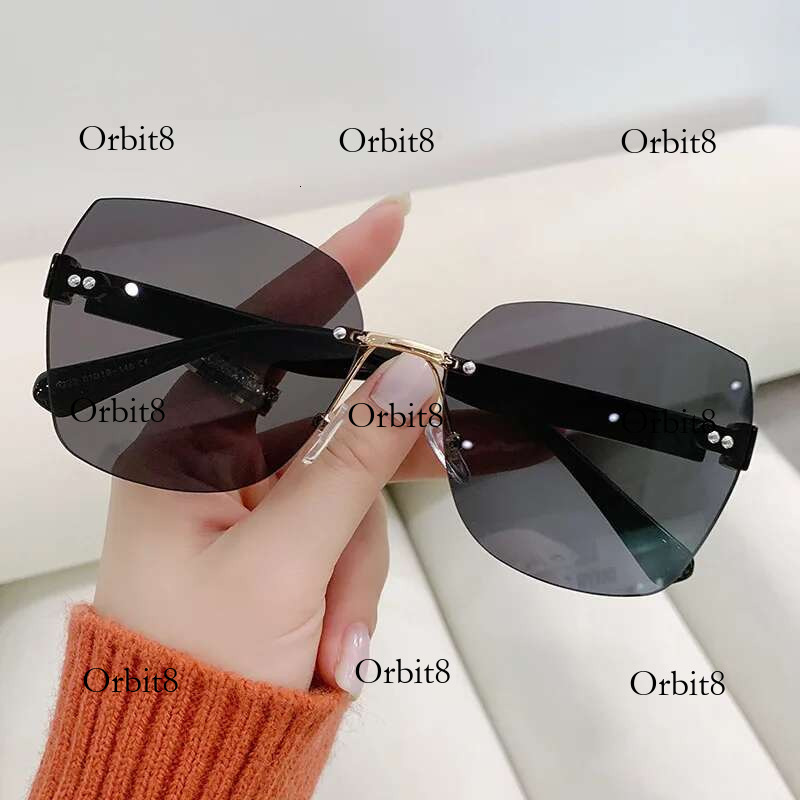 Glasses Female Korean Version Fashionable Round Anti-uv Strong Light Big Long Face Tawny Sunglasses
