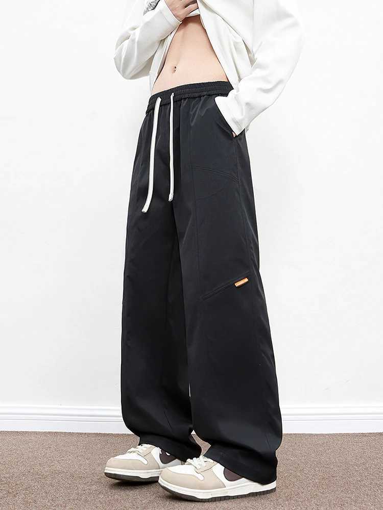 Mens Straight Sweatpants 2025 Spring Summer Korean Fashion Wide Leg Track Pants Plus Size Loose Casual Trousers 6XL 7XL 8XL W250318