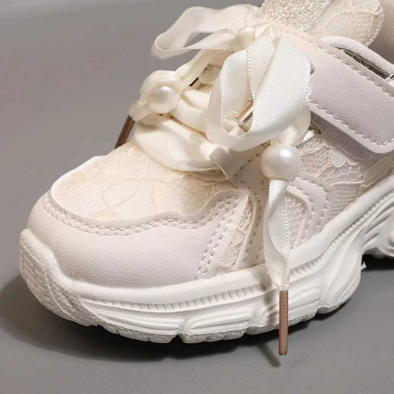 Childrens Shoes 2024 New Toddler Girls Sport Shoes Pearl Soft Sole Breathable Outdoor Tennis Fashion Kids Sneakers EU21-30XJ250318
