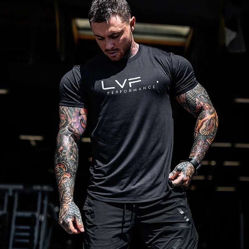 Men's Summer Gym Cotton Running T Fiess Tee Casual Short Sleeve T Shirt Training Sports Clothing Male Lightweight Tops