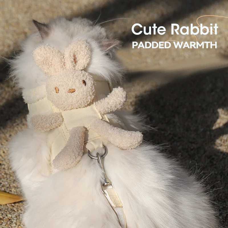 HOOPET Adjustable Pet Carrier Set Dog Leash Outdoor Warm Cartoon Rabbit Winter OutdoorT250318