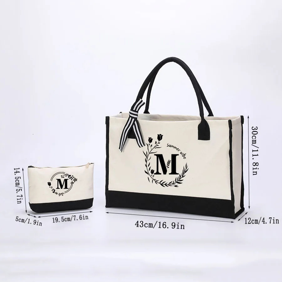 Alphabet Printing Large Capacity Ladies Tote Bag Fashion Hundred Canvas Handbag Daily Tote Shoulder Sons Mother Bag Set R250318