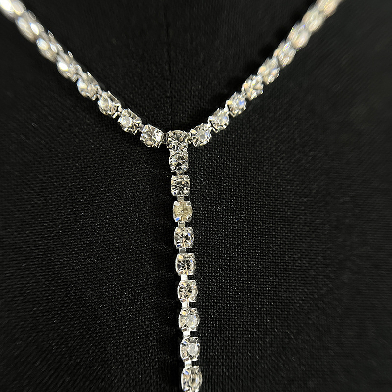 Stage Wear Dance Accessories Sexy rhinestone chest and waist chain, women's European and American minimalist peach heart body chain