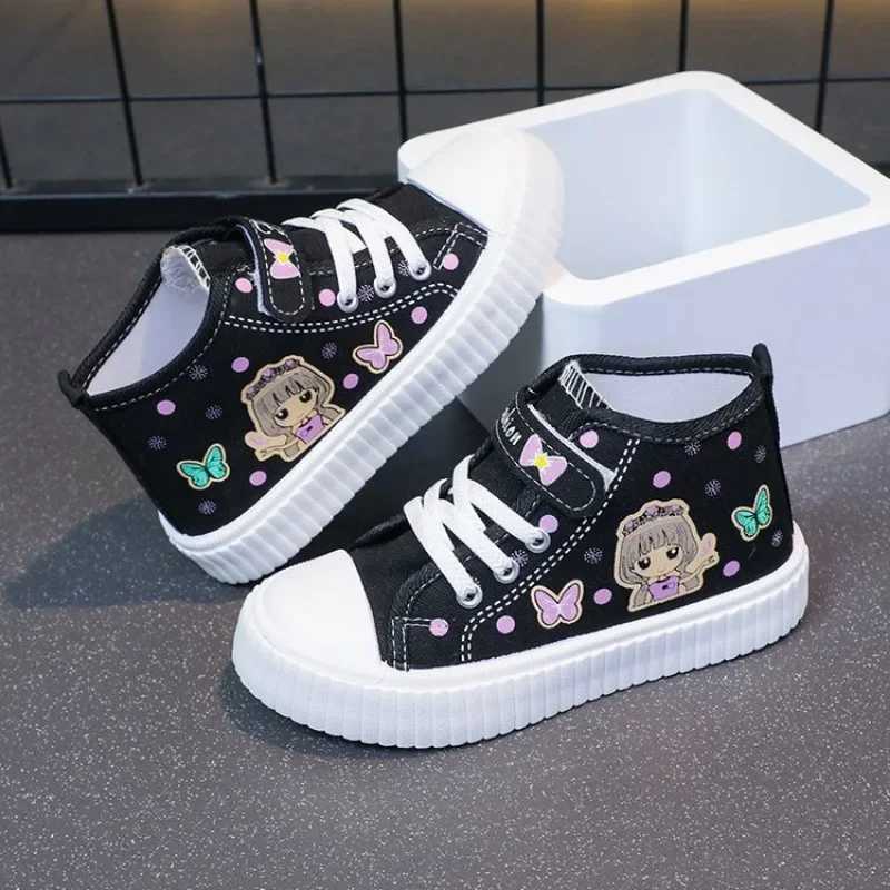 Multi Colored Kids Casual Shoes Mid Top Anti Slip Spring Autumn Outdoor Kids Canvas Shoe Sizes 26-37 Womens Sandals W250318