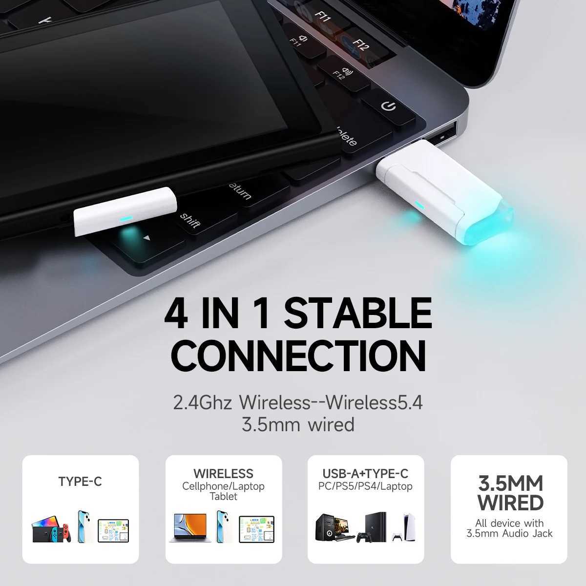 Picun G2 2.4GHz BT wireless gaming head suitable for PC phone 5ms low latency 7.1 surround wired headset ENC microphone M250318