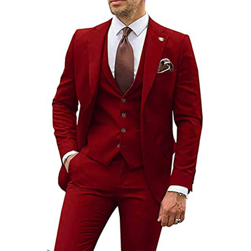 Men's Suits Brown Slim Fit Men Wear Formal Costume Homme Wedding Tuxedos 3 Pieces Blazers Masculino Jacket Pants Vest