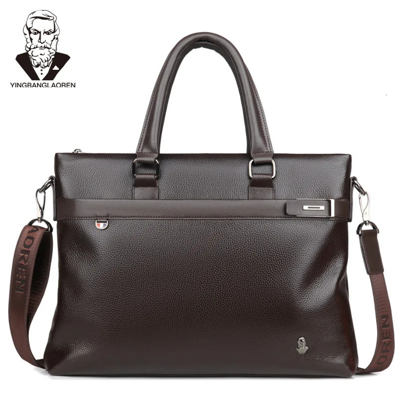 mens handbag business briefcase shoulder cross body bag soft leather computer bag fashionable casual mens bag 250317