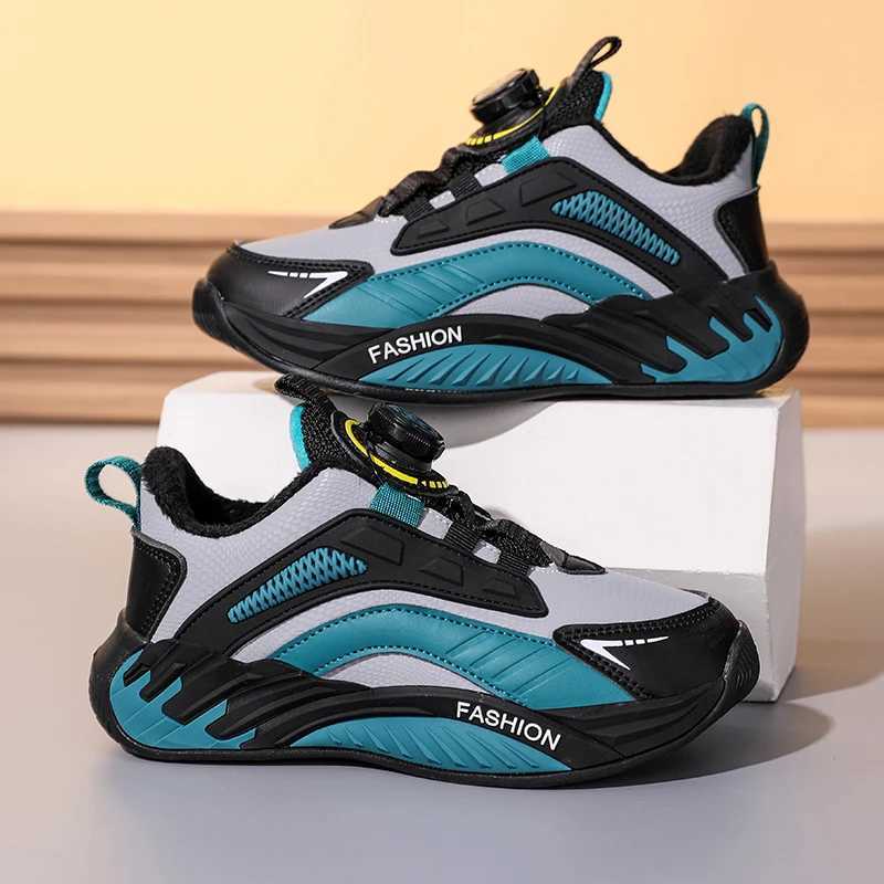 Winter childrens sports shoes boys thick cashmere warm snow boots girls anti slip outdoor fashionable sports shoes student shoes W250318