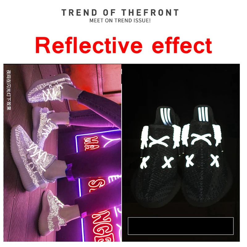 1 pair of reflective sports shoes with round ropes Rholace lightweight shoelaces durable rope length 100120140160CM 250318