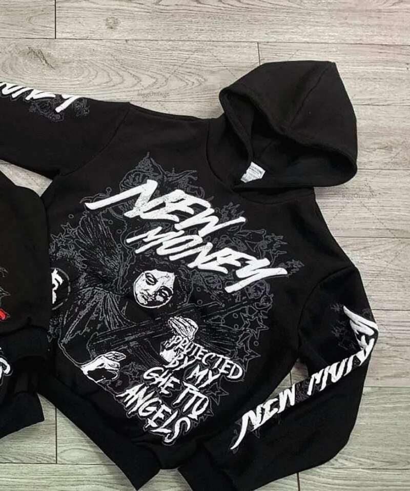 Designer Hoodie American Fashion Brand Oversized Sweatshirt Street Letter Anime Pullover Hooded Sweatshirt For Men Y2k Goth Haruku Retro Jacket For Wo