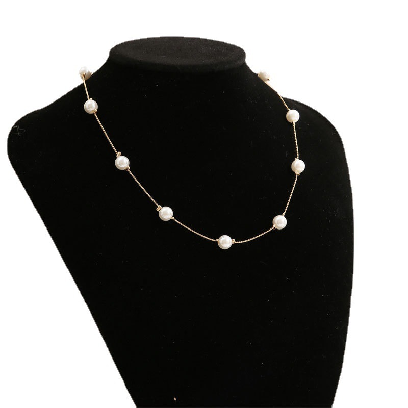 Light Luxury Temperament Imitation Pearl Necklace Female Hundred Niche Design High-grade Collar Bone Chain Choker
