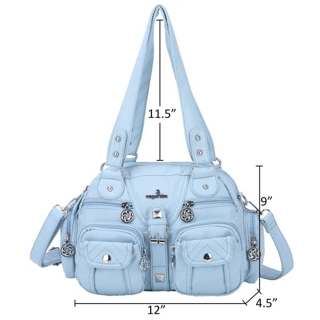 Angel Wen handbag Sahel top handle handbag PU Shoder bag Garbage bag Gift Shoder bag Y250318