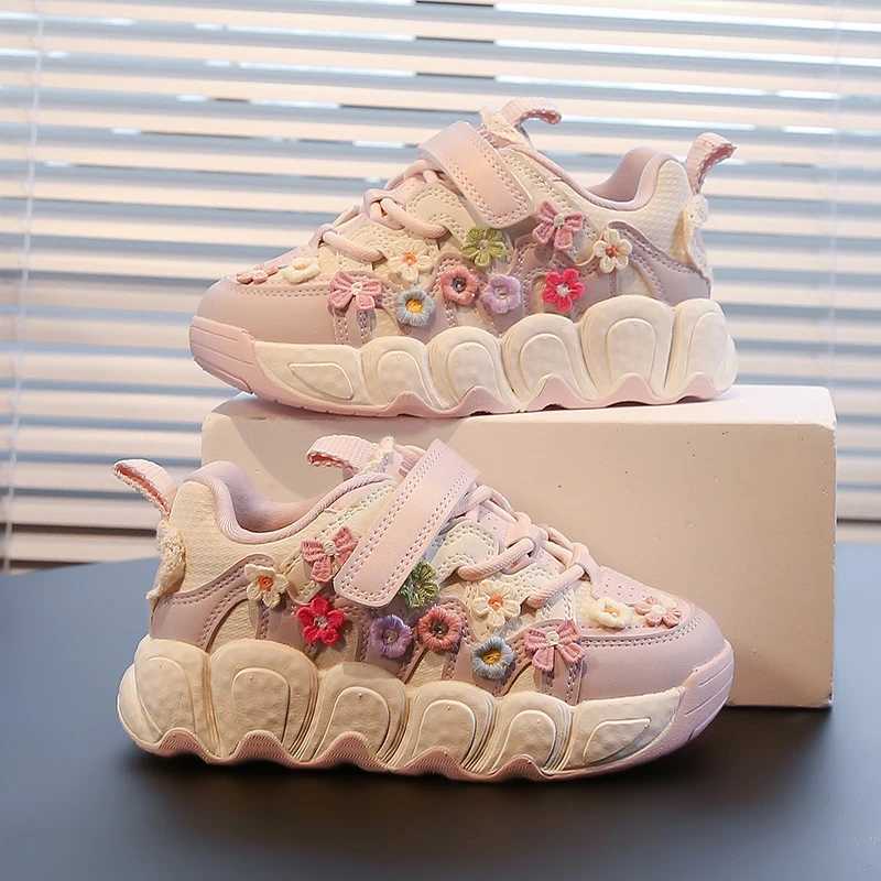 Fashion womens leather sports shoes childrens casual sports shoes floral pattern shoes childrens comfortable walking shoesXJ250318