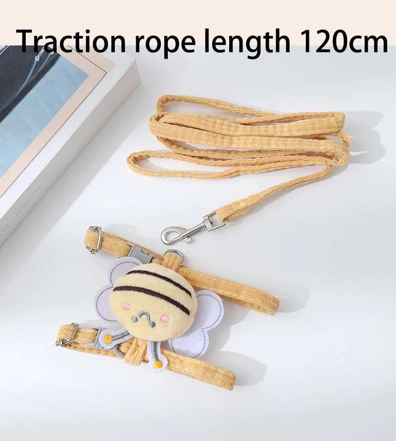 Cat Strap Cute Bee Style Pet Strap and Belt Set Adjustable Strap Suitable for Cats Puppies Khazars and Chihuahua Cat AccessoriesT250318