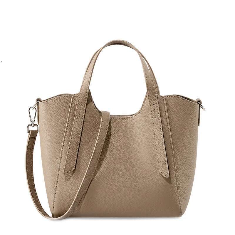 100% Genuine Leather Women Bags Soft Casual Handbag 2024 High Quality Cowhide Satchels Female Simple Shoulder Messenger Bag Gray