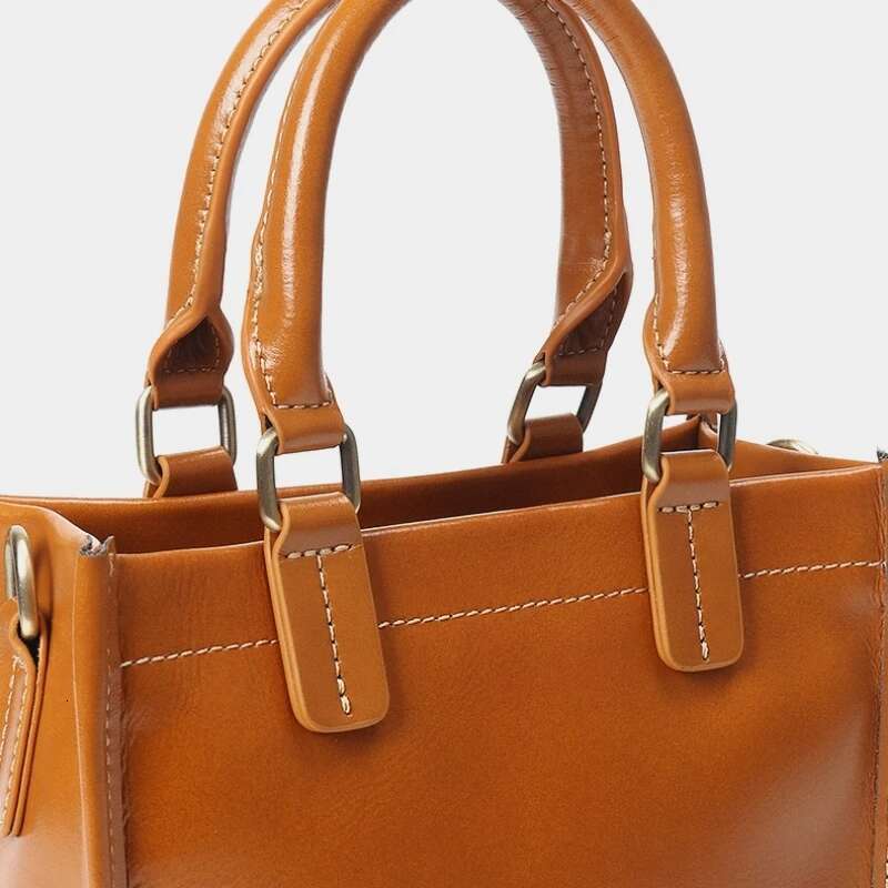 YANATARI Vintage messenger cowhide leather handbags minimalist square Crossbody women female bag