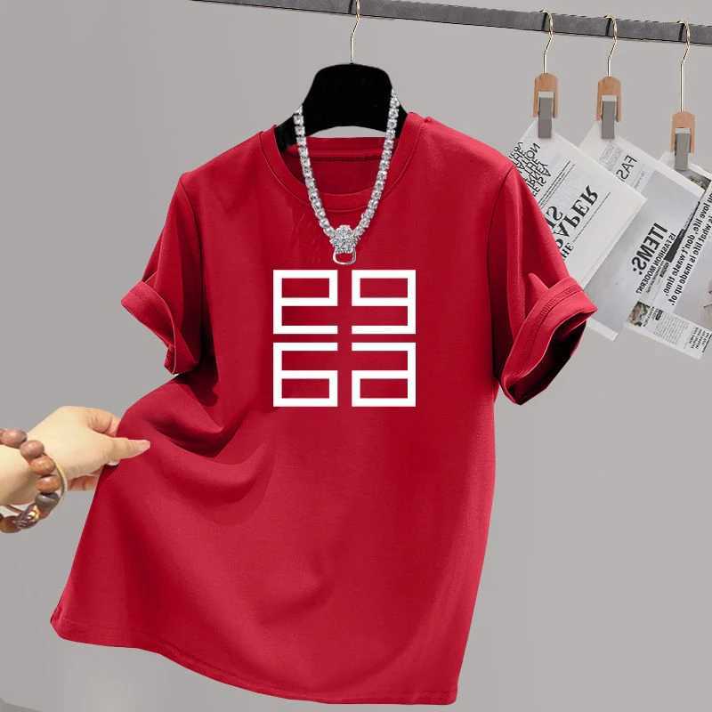 Womens Chic Y2k Printed T-shirt Summer Loose Short Sleeve Casual Loose Tops Cotton Comfortable Vintage PulloversT250318
