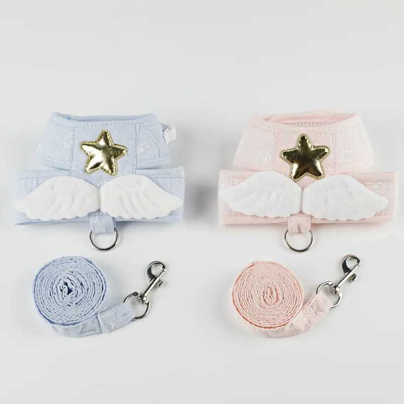 Cat and Dog Strap Necklace Pet Collar Accessories Kawaii Angel Wing Vest Strap Dog Personalized SuppliesT250319