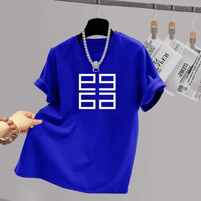 Womens Chic Y2k Printed T-shirt Summer Loose Short Sleeve Casual Loose Tops Cotton Comfortable Vintage PulloversT250318