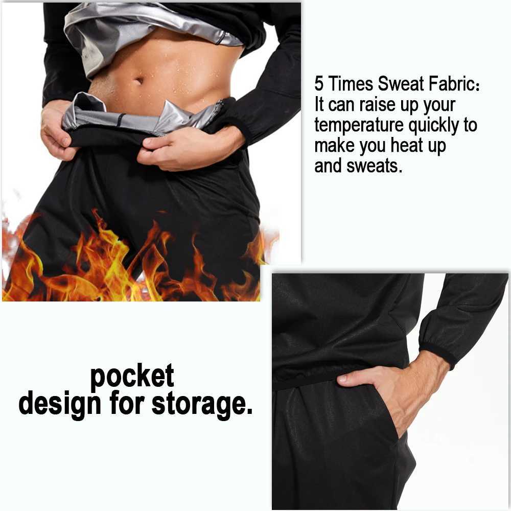 SEXYWG mens sauna pants for weight loss Trouser hot sweat leg fitness sportswear fat burning running clothes W250318
