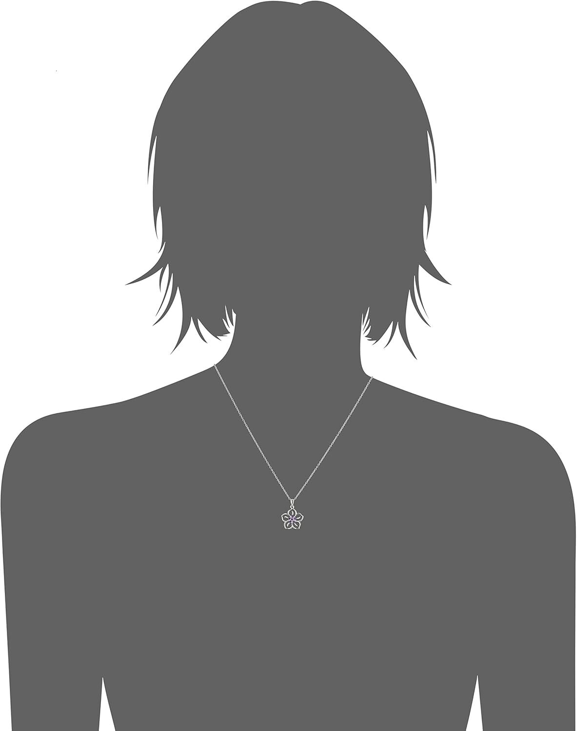 Or artificial birthstone wer pendant necklace, pure sier chain, 45.72 cm