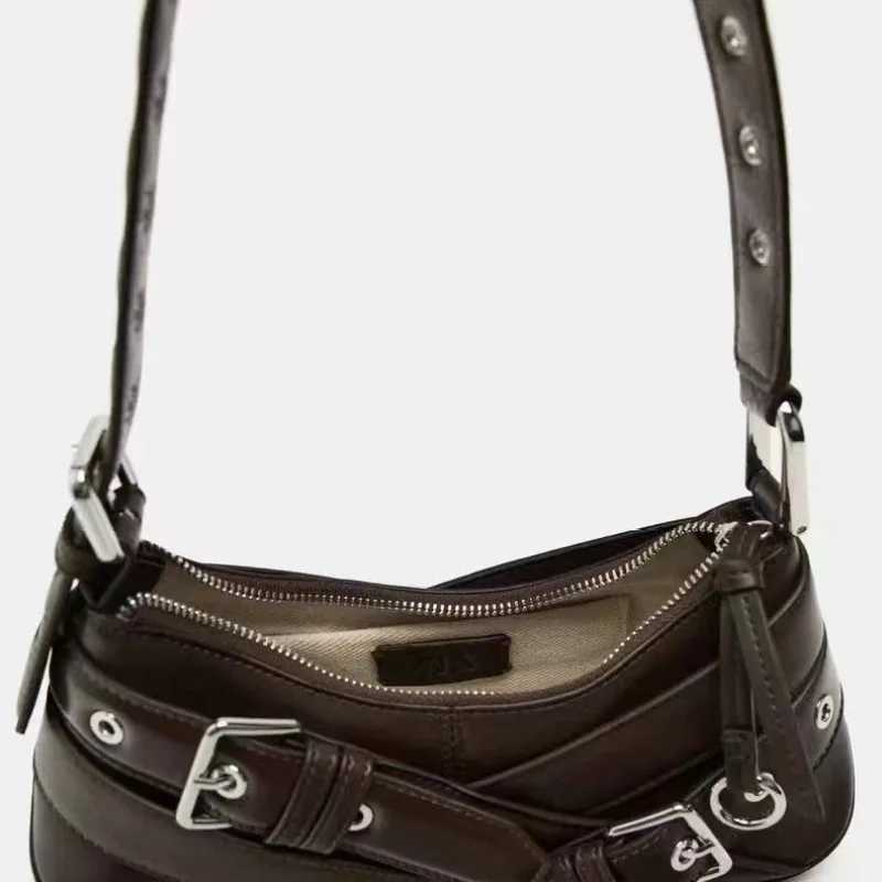 High end Fem handbag luxury spicy girl bag Exquisite motorcycle bag high-end casual simple armrest bag Y250318