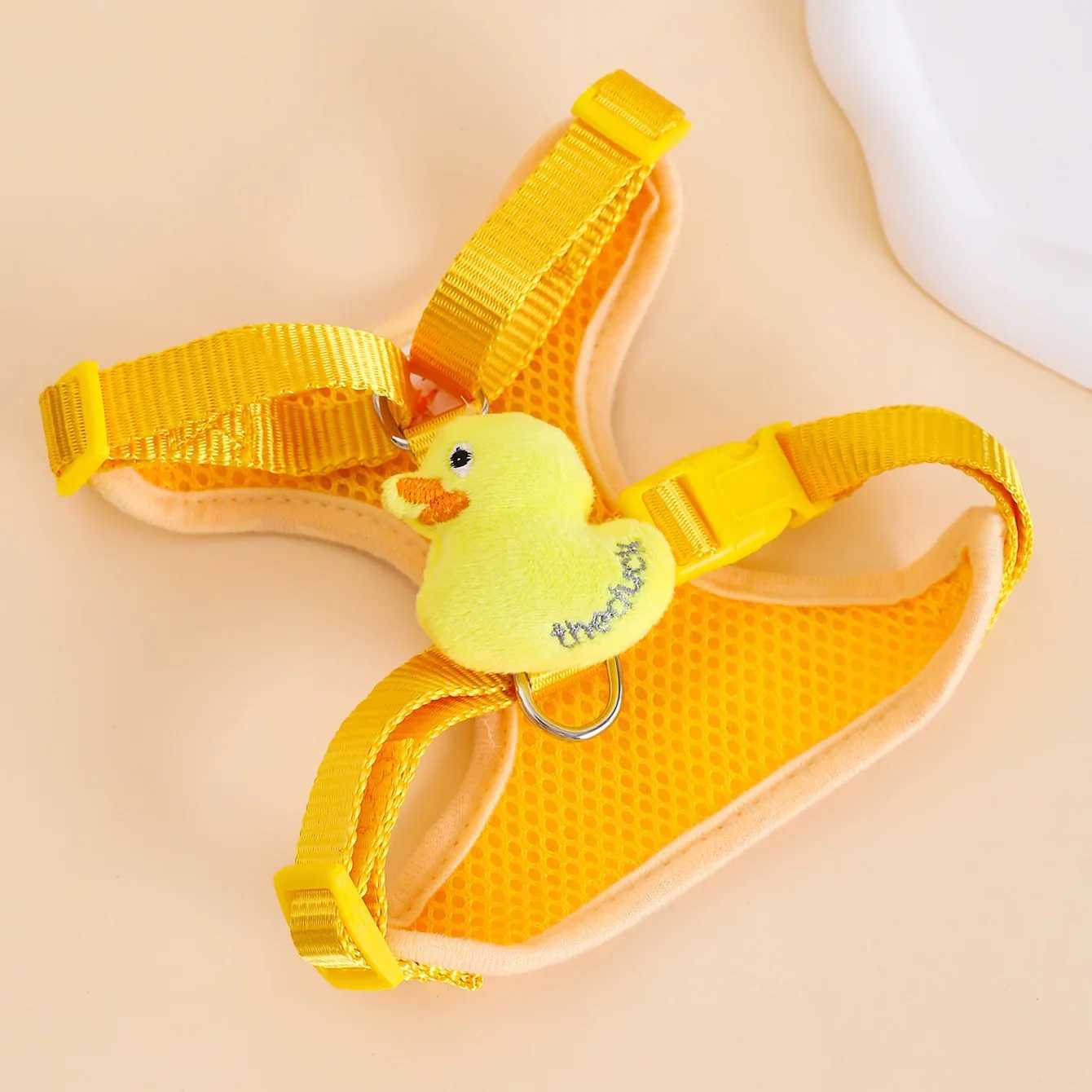 Cat Leash Cute Little Yellow Duck Anti-breakaway Vest Style Adjustable Pet HarnessT250318