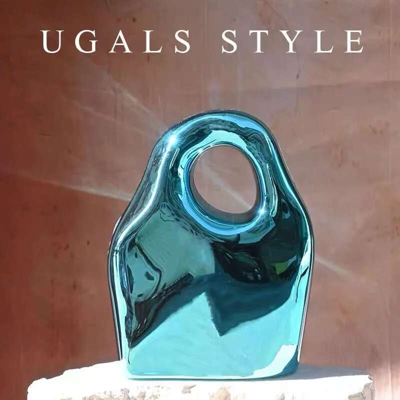 Fashion Irregular Shiny Acrylic Women Handbag Gradient Evening Wedding Party Clutch Purse Shoulder Casual Bag