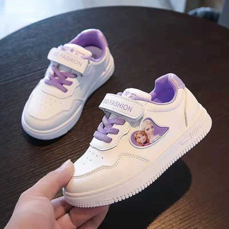 Childrens casual shoes white Priness Elsa Anna Flats purple light pink running soft sole fashion brand shoes W250318