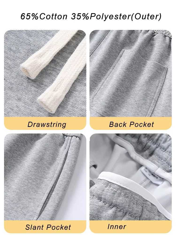 Spring and autumn mens sportswear Korean fashion sportswear Drawstring wide leg straight track pants cotton casual loose pants W250318